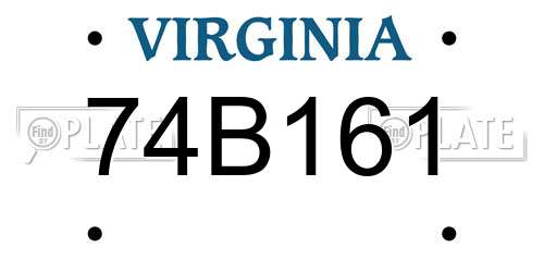 74B161 Virginia License Plate