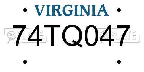 74TQ047 Virginia License Plate