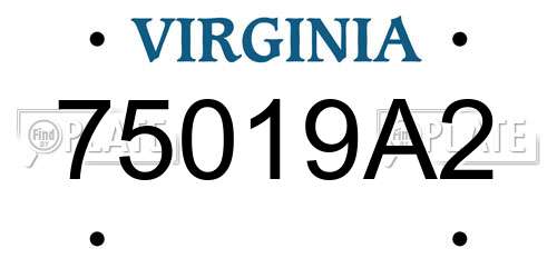 75019A2 Virginia License Plate