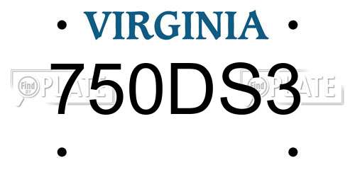 750DS3 Virginia License Plate
