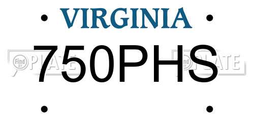 750PHS Virginia License Plate