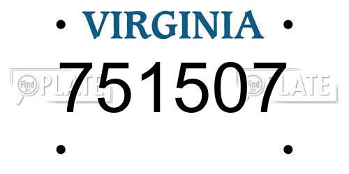 751507 Virginia License Plate