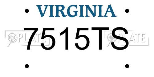 7515TS Virginia License Plate
