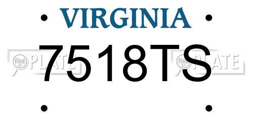 7518TS Virginia License Plate