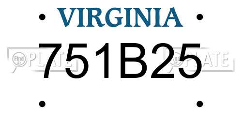 751B25 Virginia License Plate