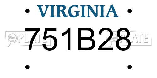 751B28 Virginia License Plate