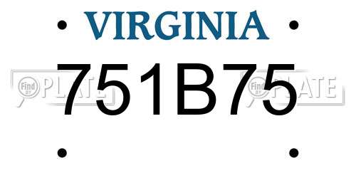 751B75 Virginia License Plate
