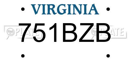 751BZB Virginia License Plate