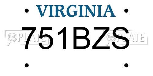 751BZS Virginia License Plate