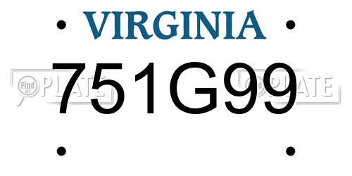 751G99 Virginia License Plate
