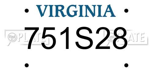 751S28 Virginia License Plate