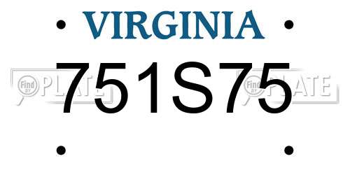 751S75 Virginia License Plate
