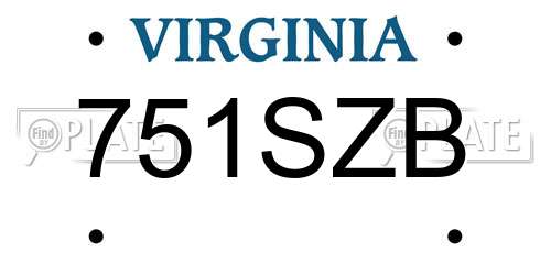 751SZB Virginia License Plate