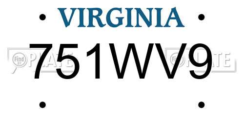 751WV9 Virginia License Plate