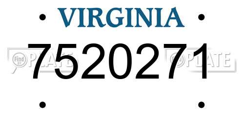 7520271 Virginia License Plate