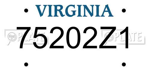 75202Z1 Virginia License Plate