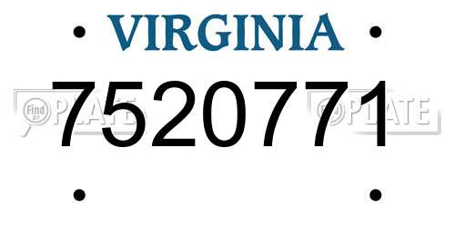 7520771 Virginia License Plate