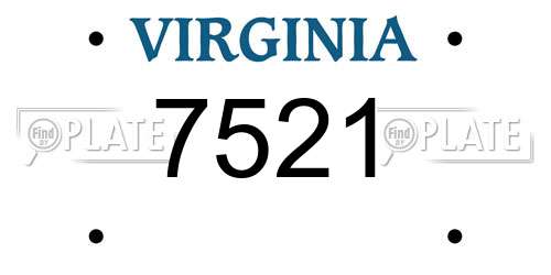 7521 Virginia License Plate