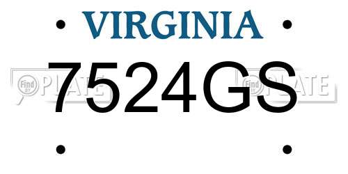 7524GS Virginia License Plate