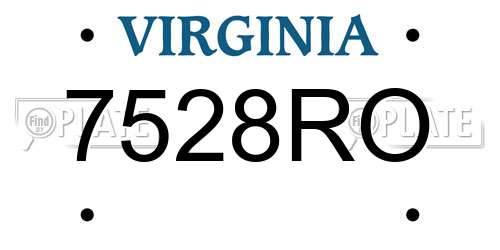 7528RO Virginia License Plate