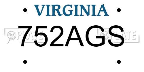 752AGS Virginia License Plate