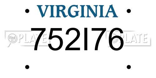 752I76 Virginia License Plate