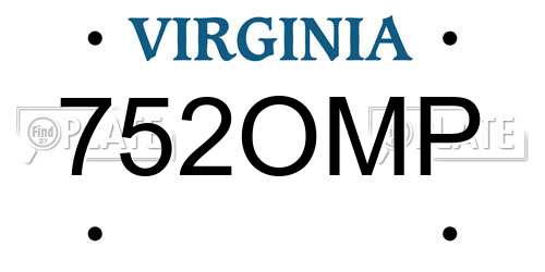 752OMP Virginia License Plate