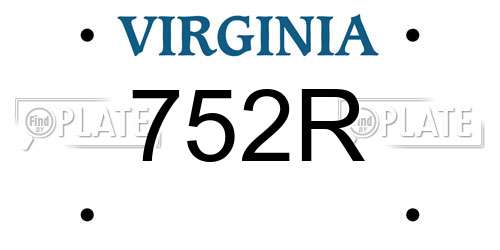 752R Virginia License Plate