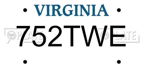 752TWE Virginia License Plate