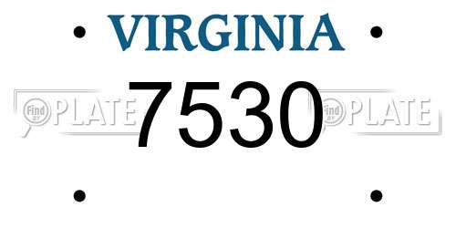 7530 Virginia License Plate