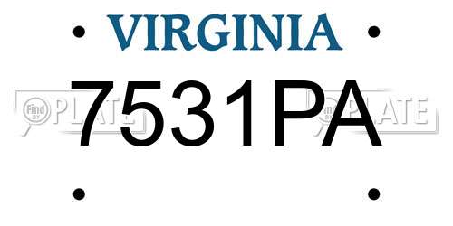 7531PA Virginia License Plate