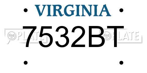 7532BT Virginia License Plate