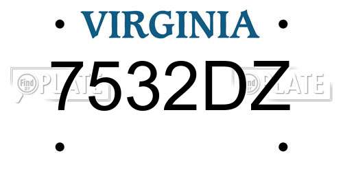 7532DZ Virginia License Plate