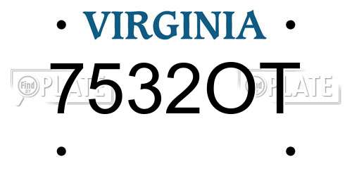 7532OT Virginia License Plate