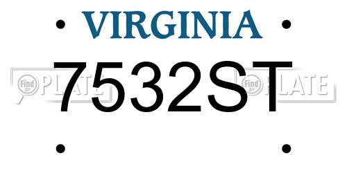7532ST Virginia License Plate