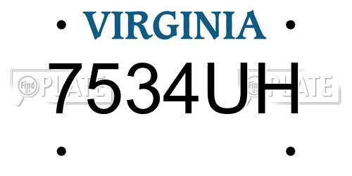 7534UH Virginia License Plate