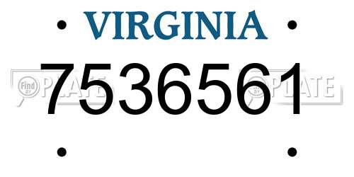 7536561 Virginia License Plate