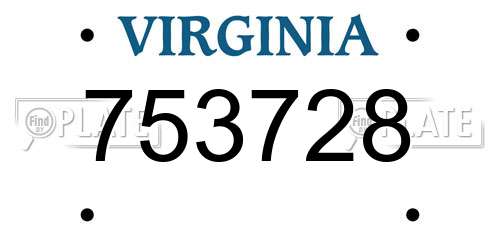 753728 Virginia License Plate