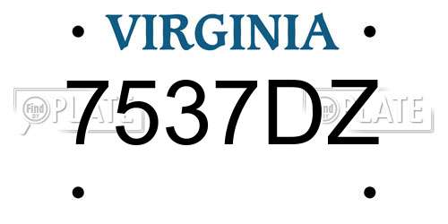 7537DZ Virginia License Plate