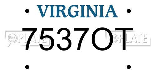 7537OT Virginia License Plate