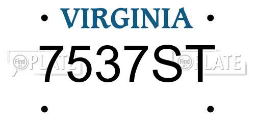 7537ST Virginia License Plate