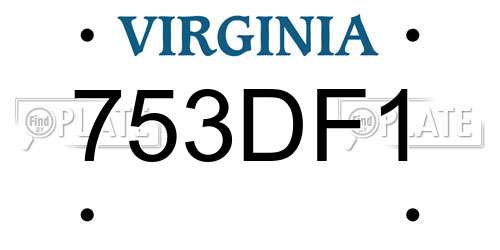 753DF1 Virginia License Plate