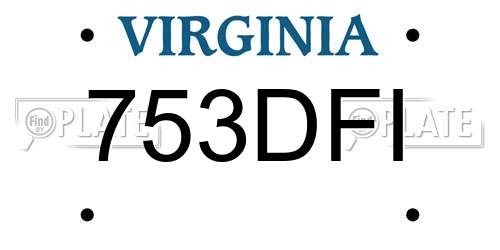 753DFI Virginia License Plate