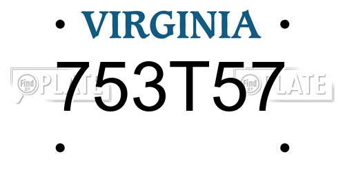 753T57 Virginia License Plate