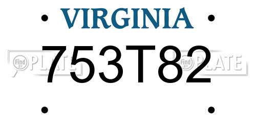 753T82 Virginia License Plate
