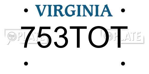 753TOT Virginia License Plate