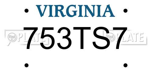753TS7 Virginia License Plate