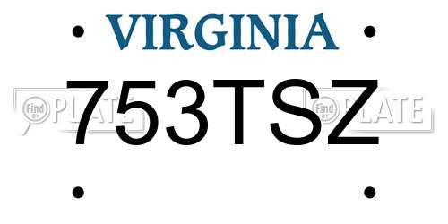 753TSZ Virginia License Plate