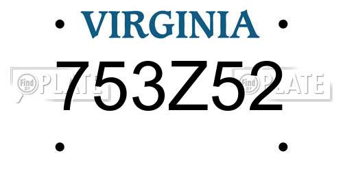 753Z52 Virginia License Plate