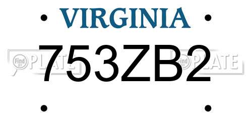753ZB2 Virginia License Plate